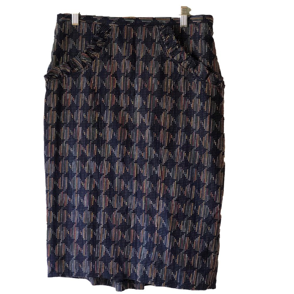 ANTHROPOLOGIE Rainbow Tweed Eva Franco Pencil Skirt Size 10